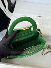  Chanel Nano Kelly Shopper bag calfskin leather in green 13-19-7cm - 5