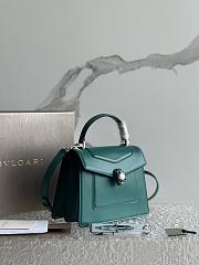  Bvlgari Serpenti Forever Medium Top Handle Bag in emerald green calf leather 20.5 X 15 X 9  - 5