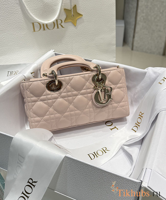  Dior Micro Lady D-Joy bag in powder pink cannage lambskin 22*12*6cm - 1