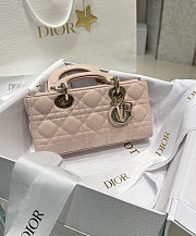  Dior Micro Lady D-Joy bag in powder pink cannage lambskin 22*12*6cm - 1