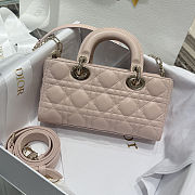  Dior Micro Lady D-Joy bag in powder pink cannage lambskin 22*12*6cm - 6