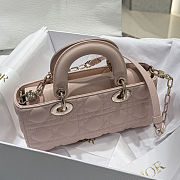  Dior Micro Lady D-Joy bag in powder pink cannage lambskin 22*12*6cm - 5