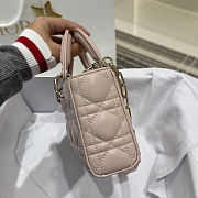  Dior Micro Lady D-Joy bag in powder pink cannage lambskin 22*12*6cm - 4