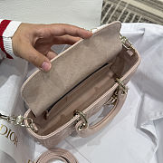  Dior Micro Lady D-Joy bag in powder pink cannage lambskin 22*12*6cm - 2