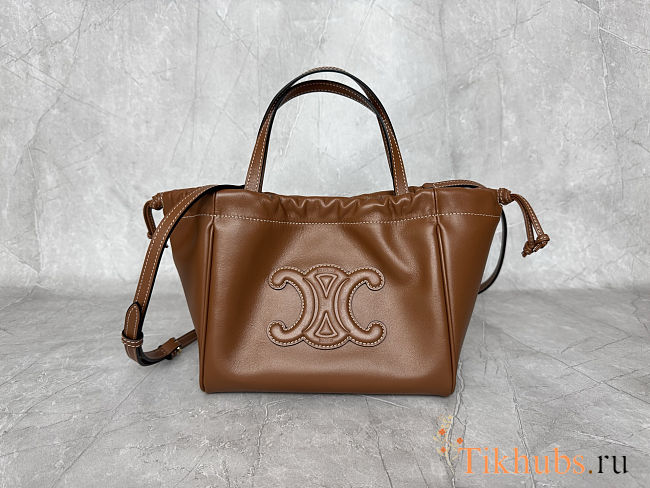 Celine Cabas Drawstring Brown Top Handle Bag 22x17x15 cm - 1