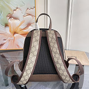 Gucci Ophidia GG Supreme small backpack in beige canvas 22x29x15 cm - 3
