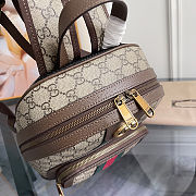 Gucci Ophidia GG Supreme small backpack in beige canvas 22x29x15 cm - 2