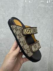 GG Slider Sandal with Double Beige and Black - 4