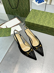  Gucci Horsebit leather slingback pumps heel 3.5 cm - 6