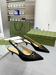  Gucci Horsebit leather slingback pumps heel 3.5 cm - 5