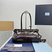 Prada Bonnie medium leather handbag in a burgundy color 32x15x13 cm - 1