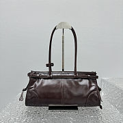 Prada Bonnie medium leather handbag in a burgundy color 32x15x13 cm - 6