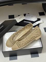 Chanel embroidered cotton ballet flats in beige - 6