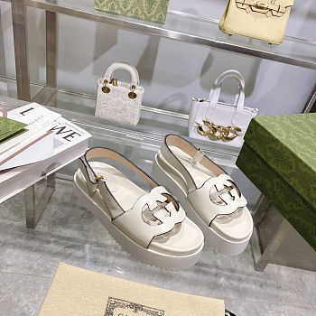 Gucci Interlocking G Sandal GG White