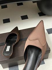 Alaïa Le Coeur 55 satin mules in brown - 4