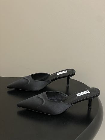 Alaïa Le Cœur 3D 55 mules in black satin