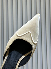 Alaïa Le Coeur 55 satin mules in beige - 3