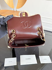  Chanel 24K Mini Shearling Flap Bag in brown lambskin with gold hardware 16 x 23.5 x7.5 cm - 2