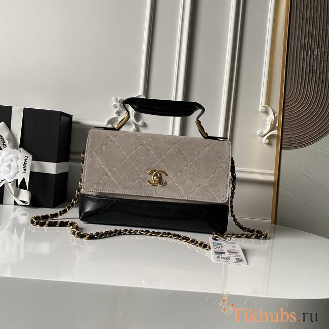  Chanel 25A Mini Box Suede and Lambskin Bag 18×28.5×7.5cm - 1