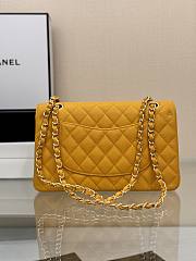 Chanel small classic double flap bag in yellow caviar leather with gold-tone hardware 25cm - 5