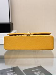 Chanel small classic double flap bag in yellow caviar leather with gold-tone hardware 25cm - 4