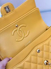 Chanel small classic double flap bag in yellow caviar leather with gold-tone hardware 25cm - 3