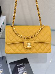 Chanel small classic double flap bag in yellow caviar leather with gold-tone hardware 25cm - 2