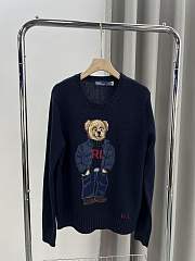 Polo Ralph Lauren navy blue cotton-blend Polo Bear sweater - 1