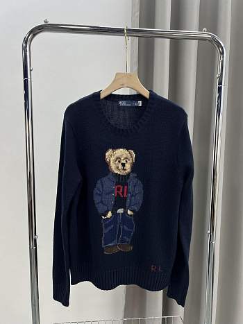 Polo Ralph Lauren navy blue cotton-blend Polo Bear sweater