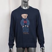 Polo Ralph Lauren navy blue cotton-blend Polo Bear sweater - 3