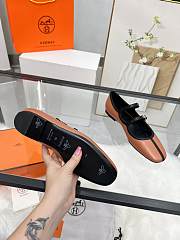 Hermès Lilia ballet flat in Nappa brown - 5
