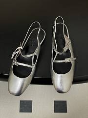 Hermes Mila slingback ballet flats in a metallic finish goatskin - 6
