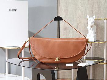 Celine Women's Brown Triomphe Crescent Bag 46×19×10 cm