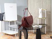 Celine Women's Burgundy Triomphe Crescent Bag 46×19×10 cm - 5