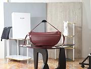 Celine Women's Burgundy Triomphe Crescent Bag 46×19×10 cm - 4
