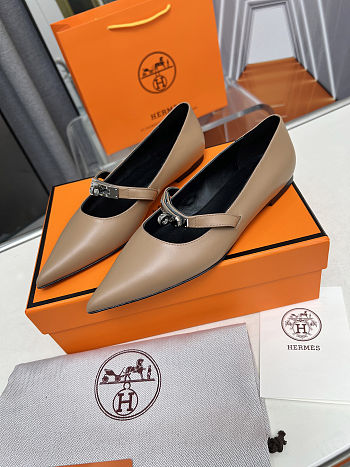 Hermès Kelly ballet flats in naturel clair calfskin leather beige