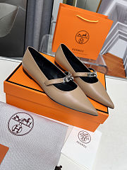 Hermès Kelly ballet flats in naturel clair calfskin leather beige - 6