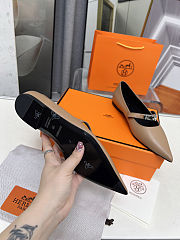 Hermès Kelly ballet flats in naturel clair calfskin leather beige - 4