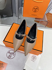 Hermès Kelly ballet flats in naturel clair calfskin leather beige - 3