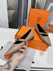 Hermès Kelly ballet flats in naturel clair calfskin leather beige - 2