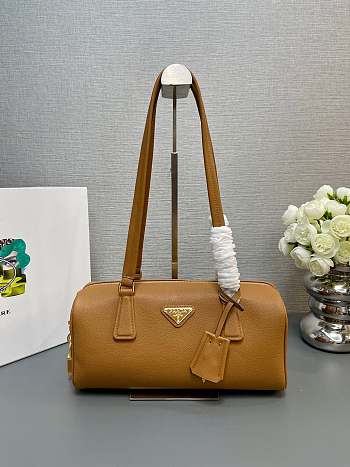 Prada medium leather shoulder bag in a brown or caramel color 29×12.5×10cm