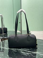 Prada medium leather shoulder bag in black 29x12.5x10cm - 5