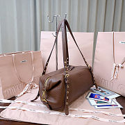 Miu Miu Beau or Aventure shoulder bag in brown leather 36cmx20cx15 cm - 6