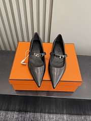 Hermès Kelly ballet flats in calfskin leather in black color - 3