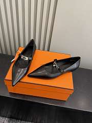 Hermès Kelly ballet flats in calfskin leather in black color - 4