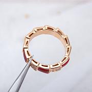 Bvlgari Serpenti Viper 18K Rose Gold, Diamond & Carnelian Ring - 5