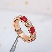 Bvlgari Serpenti Viper 18K Rose Gold, Diamond & Carnelian Ring - 4