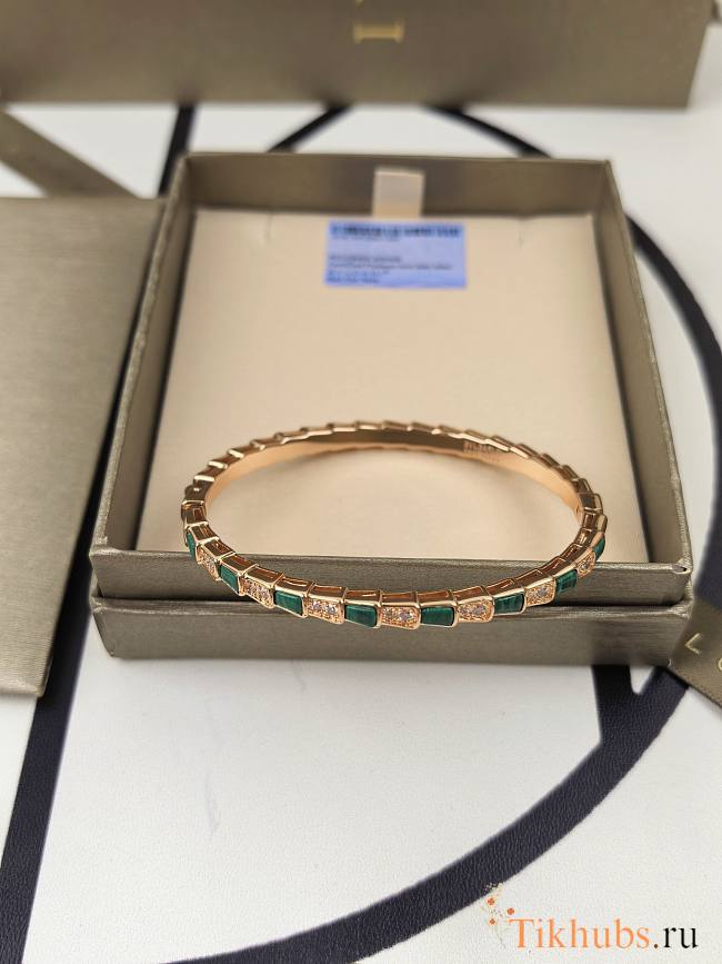 Bvlgari Serpenti Viper Bracelet rose gold with malachite and diamond - 1