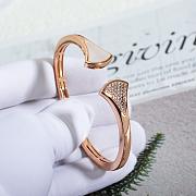 BVLGARI Follow Diva's Dream Diamond & Mother-of-Pearl Bangle Bracelet in 18kt Rose Gold - 1