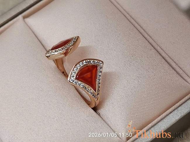 Bvlgari Rose Gold, Diamond and Carnelian Divas' Dream Ring - 1